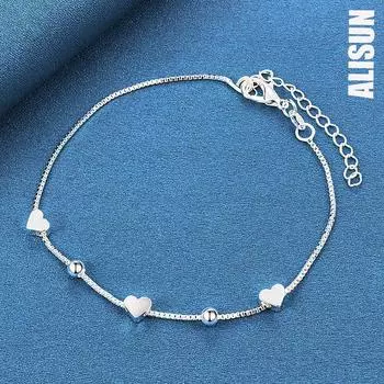 Женский браслет Love из стерлингового серебра 925 пробы, модные свадебные украшения 20CM