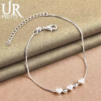 Женский браслет Love из стерлингового серебра 925 пробы, модные свадебные украшения 20CM