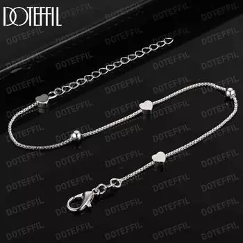 Женский браслет Love из стерлингового серебра 925 пробы, модные свадебные украшения 20CM