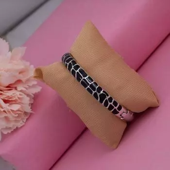 Женский браслет-манжета Estele с родиевым покрытием Pathway и эмалью-манжетой