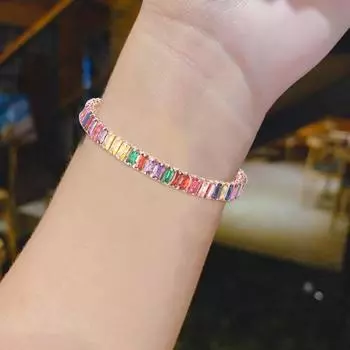 Женский браслет Многоцветный циркониевый женский регулируемый браслет из бисера для вечеринки I