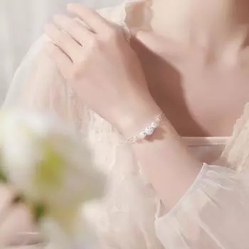 Женский браслет, многослойные бусины, ювелирные изделия, трехслойный браслет в корейском стиле для повседневного ношения