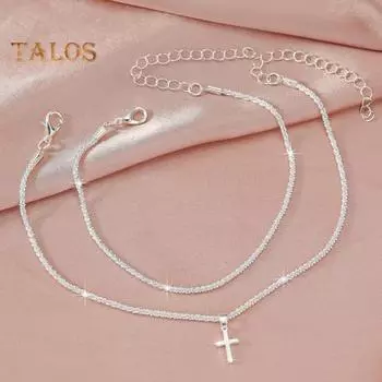 Женский браслет на лодыжку, медный регулируемый крест, кулон со сверкающими стразами, украшение в виде клипсы на лодыжку, цепочка для дамских ножек, ювелирные изделия A