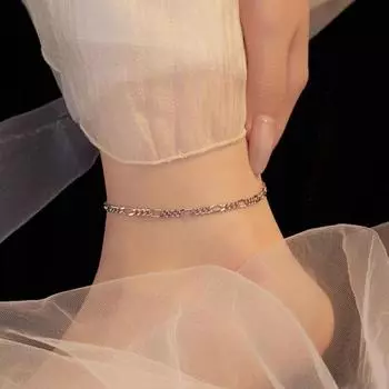 Женский браслет на лодыжку, простой стиль, регулируемая длина, полая цепочка, полированная нержавеющая сталь, женские украшения на лодыжку