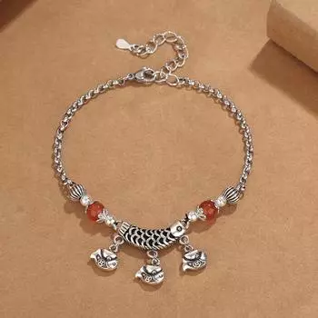 Женский браслет на ногу «Маленькая рыбка». Серебряный Минималистичный Дизайн С Ретро Темпераментом, Модные И Персонализированные Ювелирные Аксессуары