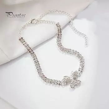 Женский браслет на щиколотку, двухслойный, блестящий, со стразами, регулируемая длина, украшение на щиколотку в виде бабочки, ювелирное изделие для вечеринки, пляжа, повседневной носки, цепочка на щиколотку, юбилей, день рождения розового золота