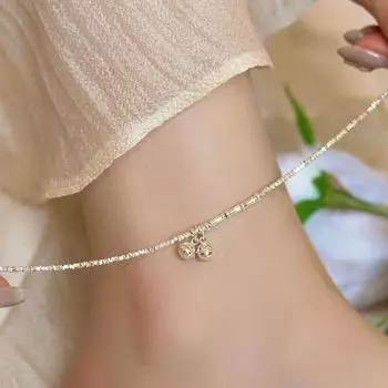 Женский браслет на щиколотку с подвеской в виде колокольчика, пляжный браслет на щиколотку, регулируемая удлинительная цепочка, тонкая работа