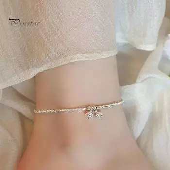 Женский браслет на щиколотку с подвеской в виде колокольчика, пляжный браслет на щиколотку, регулируемая удлинительная цепочка, тонкая работа, ювелирные изделия для ног серебряный