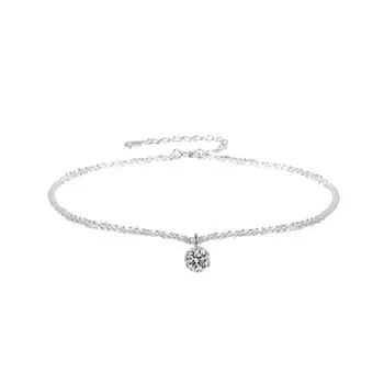 Женский браслет на щиколотку со звездой и стразами, подарок на день рождения, подарок для девочки One Size серебряный