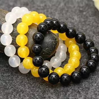 Женский браслет натуральный желтый черный красный зеленый агат драгоценный камень браслеты на руку счастливый фэншуй 6 мм бисерные украшения