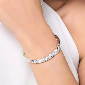 Женский браслет «Павлин», регулируемый, полированный, в стиле ретро, из нержавеющей стали, в этническом стиле, чистый цвет, легкий, на День Святого Валентина серебряный