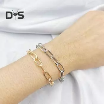 Женский браслет, регулируемая длина, полая цепочка, сплошной цвет, полированная гальваническая нержавеющая сталь, легкий браслет в стиле панк, хип-хоп, крутой браслет для девочек, кольцо на запястье серебряный