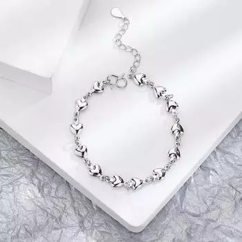 Женский браслет, регулируемый, милый, романтичный, яркий, блестящий, универсальное украшение, подарок на день рождения, полное сердце любви