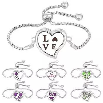 Женский браслет регулируемый размер сердце полое украшение ароматерапия аромат диффузор браслет ювелирные изделия