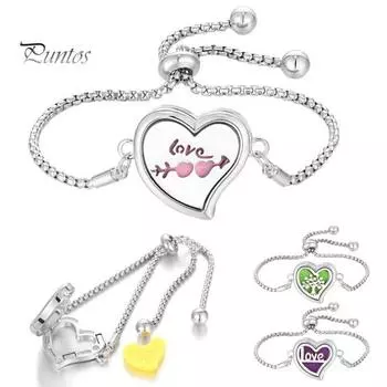 Женский браслет регулируемый размер сердце полое украшение ароматерапия аромат диффузор браслет ювелирные изделия аксессуар A