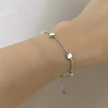 Женский браслет, регулируемый, сладкий, элегантный, яркий, блестящий, универсальные украшения, подарки, цепочка в виде сердца с любовью