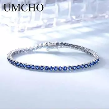 Женский браслет Роскошный регулируемый браслет Женские элегантные браслеты Модные украшения Подарок на годовщину 16 сапфир синий