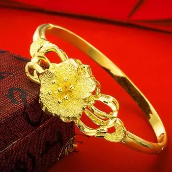 Женский браслет с цветком золотого цвета, 3 стиля в подарок подругам и мамам