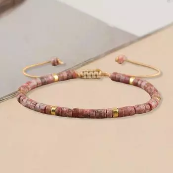 Женский браслет с кисточкой, регулируемый шнур, натуральный камень, гладкий разум, исцеление, спокойствие, уверенность, ювелирные изделия ручной работы, подарок на День благодарения, Рождество, дни рождения