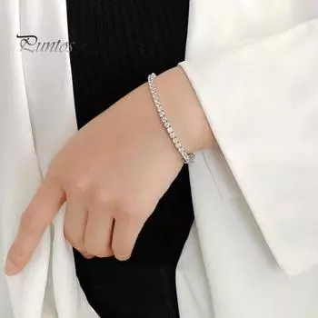 Женский браслет с кубическим цирконием, простой дизайн, подарок на годовщину, день рождения, Рождество, улучшит ваш стиль, украшения на запястье для выпускных вечеринок 17cm