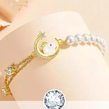 Женский браслет с нерегулярными элементами, устойчивый к разрыву, не выцветающий, женский браслет с кроликом, модные украшения серебряный