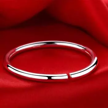 Женский браслет с открытой диафрагмой, однотонный тонкий браслет с круглой полоской, белое медное простое кольцо, ювелирный браслет, прямой эфир, подарок в том же стиле для лучшего друга Adjustable size