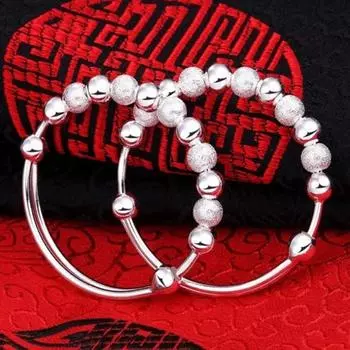 Женский браслет с переводными бусинами Vera, круглый браслет с матовыми бусинами, женский серебряный браслет