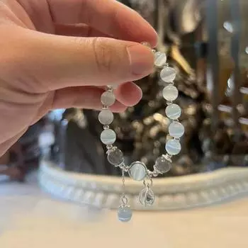 Женский браслет с подвеской в виде бабочки из искусственного опала, стразы, бант, лунный колокольчик, украшение, браслет из лунного камня, подарок на день рождения, ювелирные изделия на запястье O