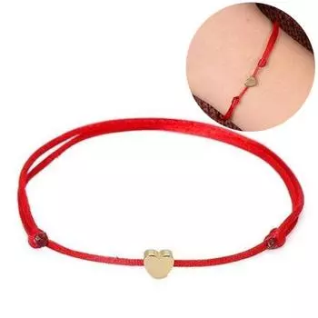 Женский браслет с подвеской в виде сердца, браслет на удачу, регулируемый ювелирный подарок