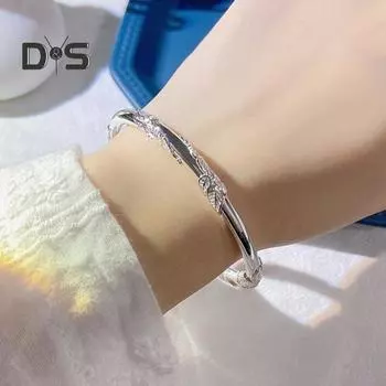 Женский браслет с регулируемым отверстием, цветочный тисненый полированный сплав, этнический стиль, наручные украшения на каждый день, для особых случаев 1pc