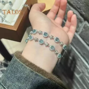 Женский браслет с синим кубическим цирконием, регулируемый, с увеличенной длиной, из сплава «морская звезда», круглые бусины, украшения для выпускного вечера, повседневные синий