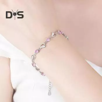 Женский браслет с синим кубическим цирконием в форме сердца океана, регулируемая длина, застежка-лобстер, полированный сплав, наручные украшения, подарок на годовщину, романтическая любовь, легкий вес синий