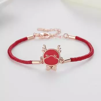 Женский браслет с температурой и проблемным зодиакальным драконом, красная веревка, креативный национальный подарок Го Чао