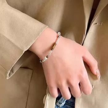 Женский браслет с удлиненной цепочкой, регулируемый геометрический медный кулон, холодный стиль, зажим-лобстер, женский браслет, повседневная одежда, ювелирные изделия серебряный