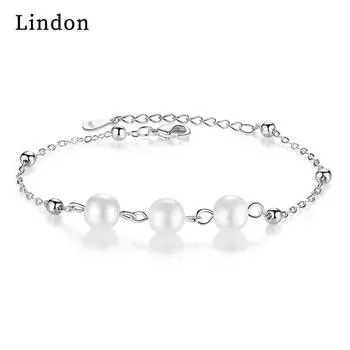 Женский браслет с жемчугом Линдон, простой дизайн, серебряные украшения, модный женский аксессуар для свиданий, юбилея белый