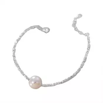 Женский браслет с жемчугом высокого класса, французский, Instagram, мода, интернет-знаменитости, корейская версия, наконечник для лучшего друга, серебро S925 Adjustable size