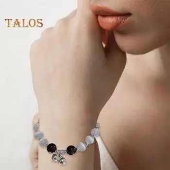 Женский браслет, стеклянные бусины, подвеска-колокольчик, гладкая эластичная веревка, регулируемый градиент, искусственный опал, женские наручные украшения, подарок на день рождения B