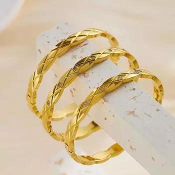 Женский браслет в клетку из титановой стали с бриллиантами и бриллиантами