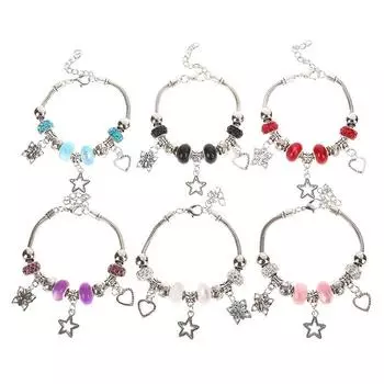 Женский браслет в стиле бохо с бабочкой и звездным сердцем, браслет из бисера, ювелирный браслет с регулируемым отверстием, ювелирные аксессуары розовый