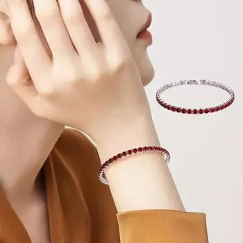 Женский браслет в стиле хип-хоп с кубическим цирконием, полированной медью, простой стиль, браслет на запястье, для банкета, свадьбы, вечеринки, ювелирные изделия синий