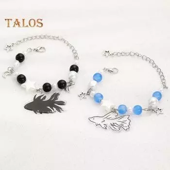 Женский браслет в стиле панк, полые звезды, бусины, декор, кулон в виде гитары, браслет для друзей, регулируемый удлиненный браслет-цепочка A