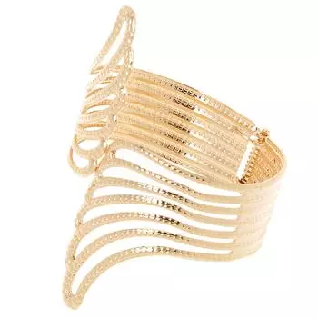 Женский браслет в стиле панк с металлическим крылом, полый открытый широкий браслет-манжета, нерегулярный браслет на руку