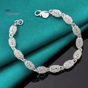 Женский браслет в стиле ретро с ажурной бусиной-фонариком, регулируемая длина, однотонное металлическое украшение на запястье для повседневного ношения серебряный