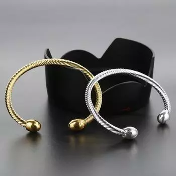 Женский браслет витой регулируемый гальванический обезболивающий открытый декор цветной винтажный терапевтический магнитный браслет золотистый