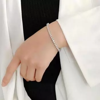 Женский браслет Yousheng с кубическим цирконием, простой дизайн, подарок на годовщину, день рождения, Рождество, улучшит ваш стиль, украшения для выпускного вечера 17cm