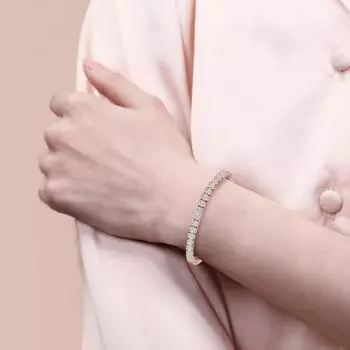 Женский браслет Yousheng в стиле хип-хоп с кубическим цирконием, полированная медь, простой стиль, браслет на запястье, ювелирные изделия для банкета, свадьбы и вечеринки золотистый