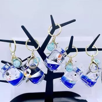 Женский брелок для ключей Жидкость в масле Брелок для ключей Подвеска для ключей Космонавты Плавающий брелок для ключей от автомобиля C