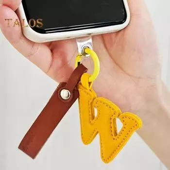 Женский брелок из искусственной кожи с инициалами, изысканная стильная подвеска для сумки, телефона, автомобиля, красочный брелок, подвеска, подарок на день рождения, День святого Валентина A