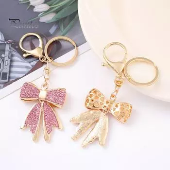 Женский брелок со стразами и бантом, сверкающий бант, подвеска на сумку из искусственного кристалла, брелок для автомобиля, кулон, подарок на День святого Валентина чёрный