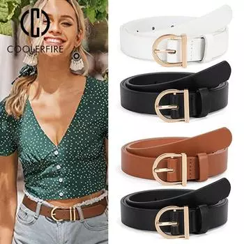 Женский брючный ремень из искусственной кожи, дизайнерский ремень, простой модный брендовый ремень, женский ремень для джинсов, платьев, женский ремень DT169 105CM белый